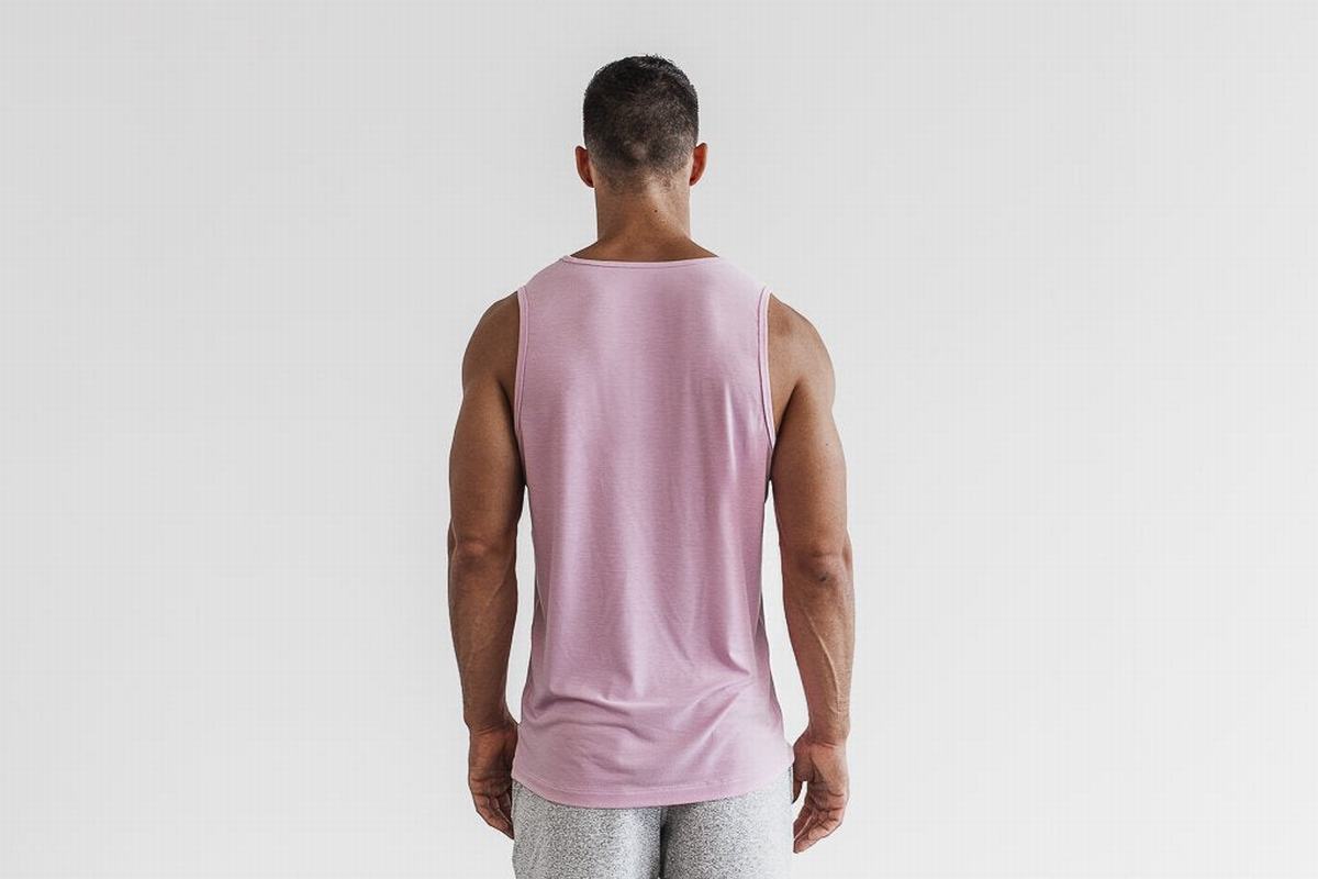 Nobull Men's Tank Tops Pink | Australia (SB7132)